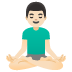 man in lotus position, light skin tone